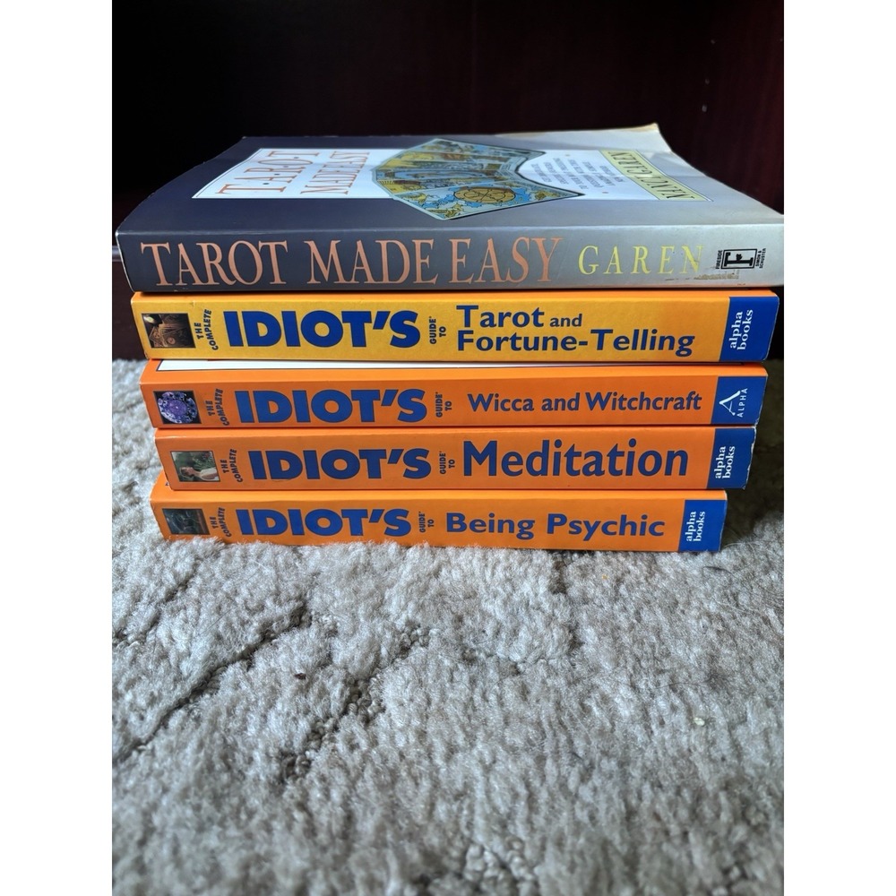 Alpha Books Spiritual Book Lot OS Multicolor Like New Tarot Wicca Meditation 5pc